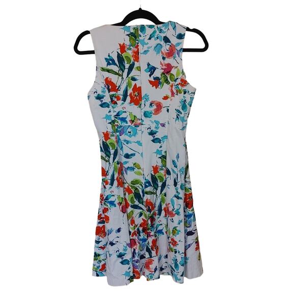 American Living Size 10 Floral Flower Print Dress Sleeveless Cotton Wedding - Picture 2 of 11